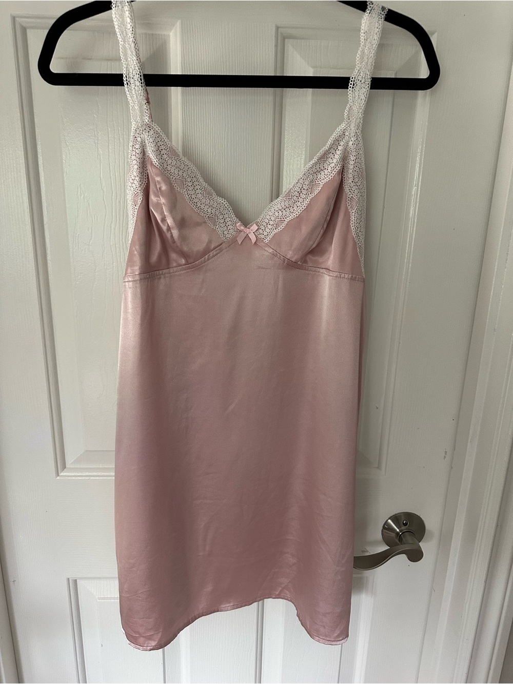 Silky Blush Lace-Trim Slip Chemise